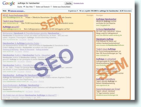 Suchergebnisse bei Google - Websuche